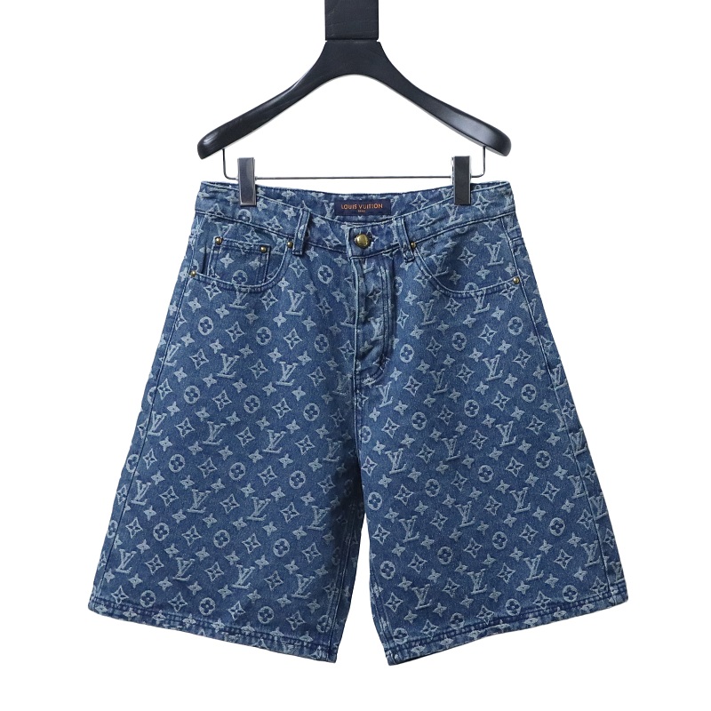 EM Sneakers Louis Vuitton All-over Jacquard Denim Short Jeans Blue