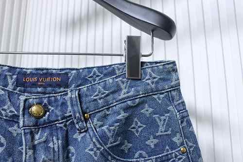 EM Sneakers Louis Vuitton All-over Jacquard Denim Short Jeans Blue