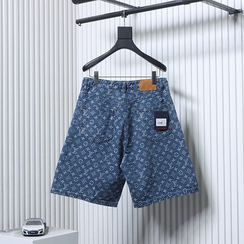 EM Sneakers Louis Vuitton All-over Jacquard Denim Short Jeans Blue