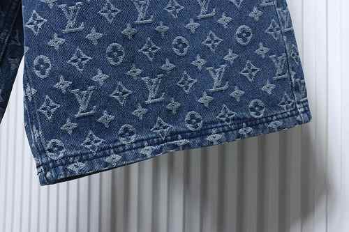 EM Sneakers Louis Vuitton All-over Jacquard Denim Short Jeans Blue