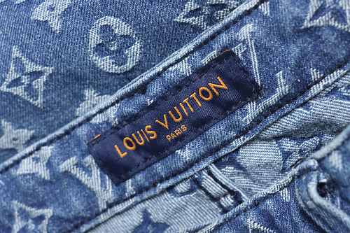 EM Sneakers Louis Vuitton All-over Jacquard Denim Short Jeans Blue