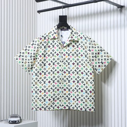 EM Sneakers Louis Vuitton by Tyler, the Creator Monogram Printed Short-Sleeved Silk Shirt & Shorts Sets Multicolor