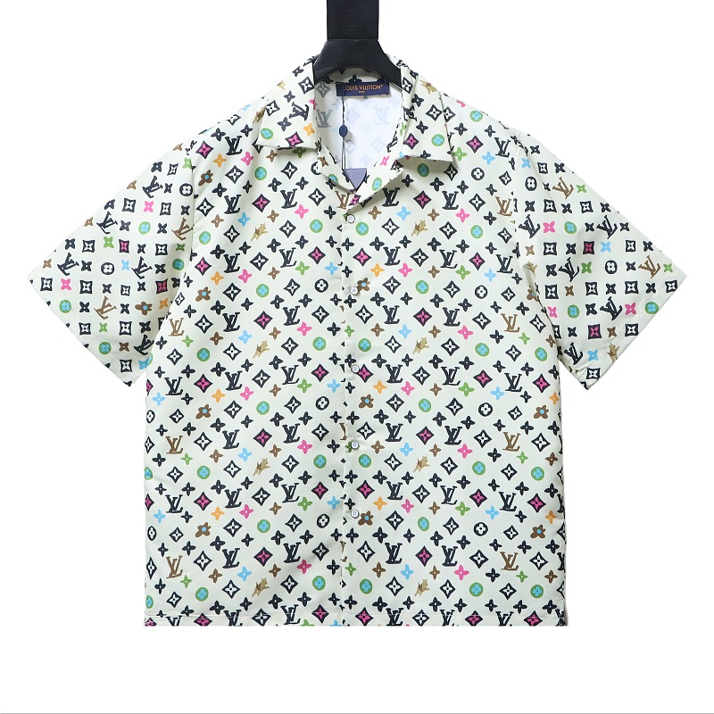 EM Sneakers Louis Vuitton by Tyler, the Creator Monogram Printed Short-Sleeved Silk Shirt & Shorts Sets Multicolor