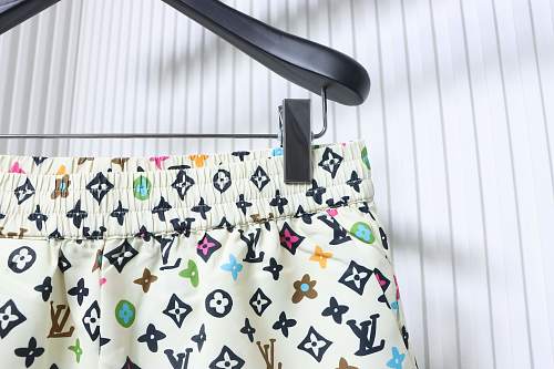 EM Sneakers Louis Vuitton by Tyler, the Creator Monogram Printed Short-Sleeved Silk Shirt & Shorts Sets Multicolor