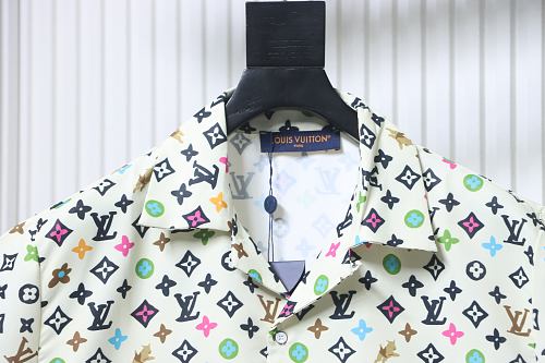 EM Sneakers Louis Vuitton by Tyler, the Creator Monogram Printed Short-Sleeved Silk Shirt Multicolor