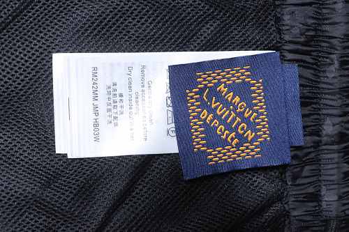 EM Sneakers Louis Vuitton Classic Full Logo Jacquard Silk Elastic Drawstring Shorts Black
