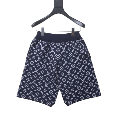 EM Sneakers Louis Vuitton Monogram Jacquard Knit Shorts Navy 01