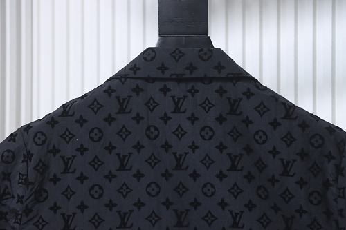 EM Sneakers Louis Vuitton Monogram Moire Jacquard Silk Shirt & Shorts Sets Black