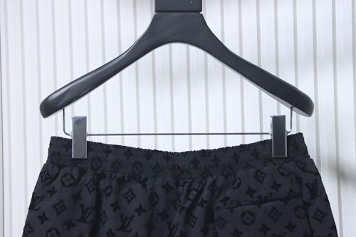 EM Sneakers Louis Vuitton Monogram Moire Jacquard Silk Shirt & Shorts Sets Black