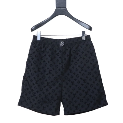 EM Sneakers Louis Vuitton Monogram Moire Jacquard Silk Shorts Black 01