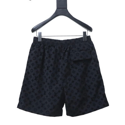 EM Sneakers Louis Vuitton Monogram Moire Jacquard Silk Shorts Black 02