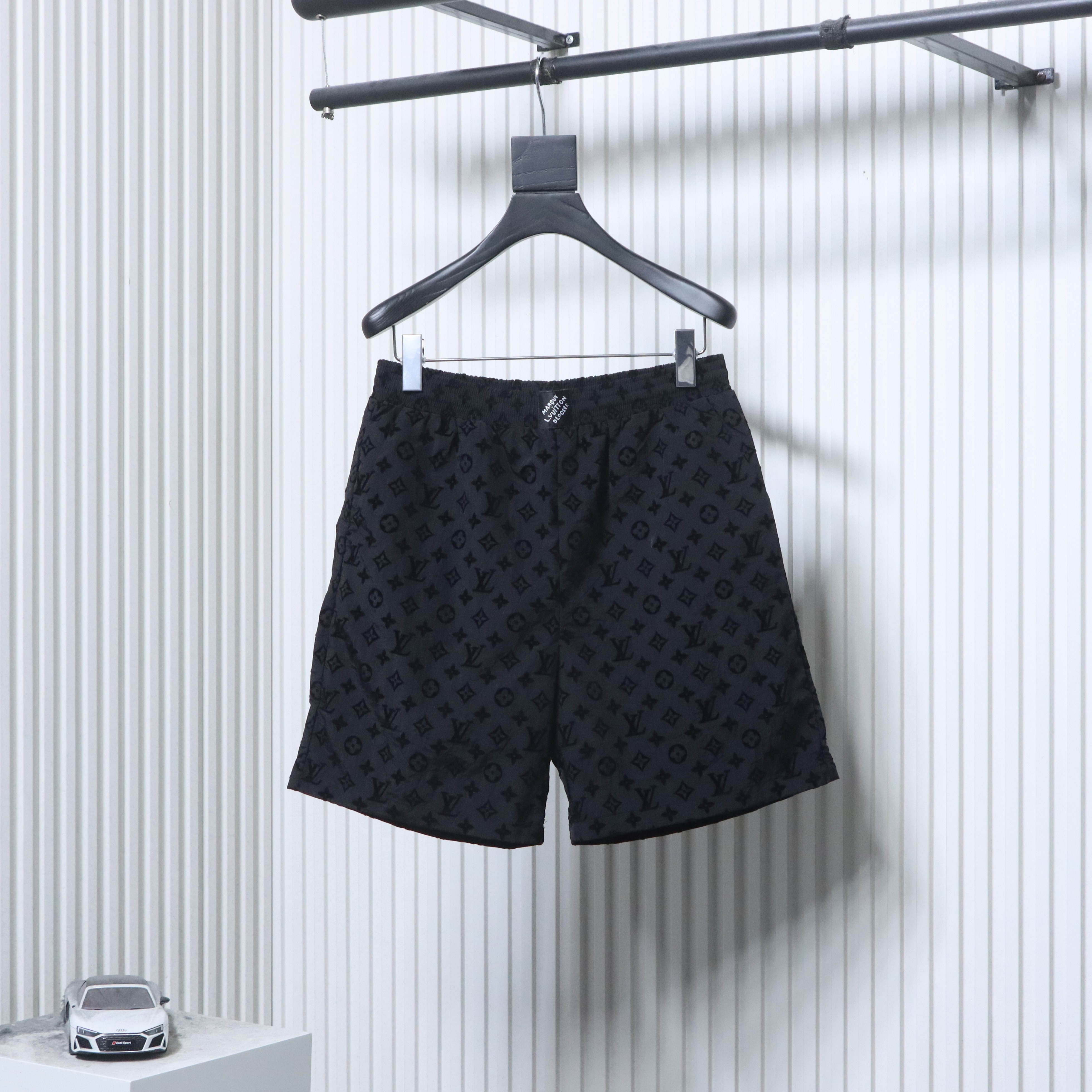 EM Sneakers Louis Vuitton Monogram Moire Jacquard Silk Shorts Black