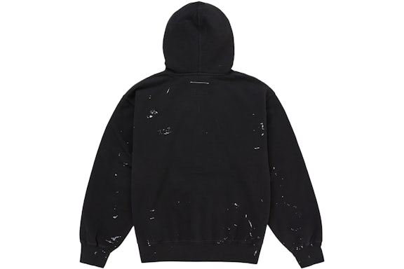 EM Sneakers Supreme MM6 Maison Margiela Box Logo Zip Up Hooded Hoodie Black