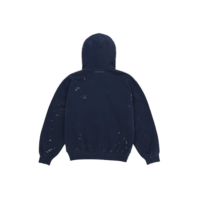 EM Sneakers Supreme MM6 Maison Margiela Box Logo Zip Up Hooded Hoodie Navy 02