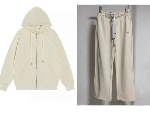 EM Sneakers Alo Yoga Accolade Full Zip Hoodie & Sweatpant Set Oat Milk