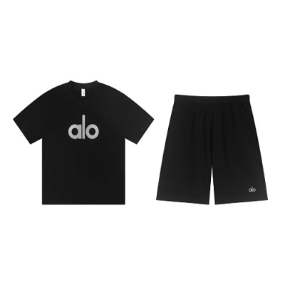 EM Sneakers Alo Yoga T-Shirt & Shorts Sets #NH04 Black 01