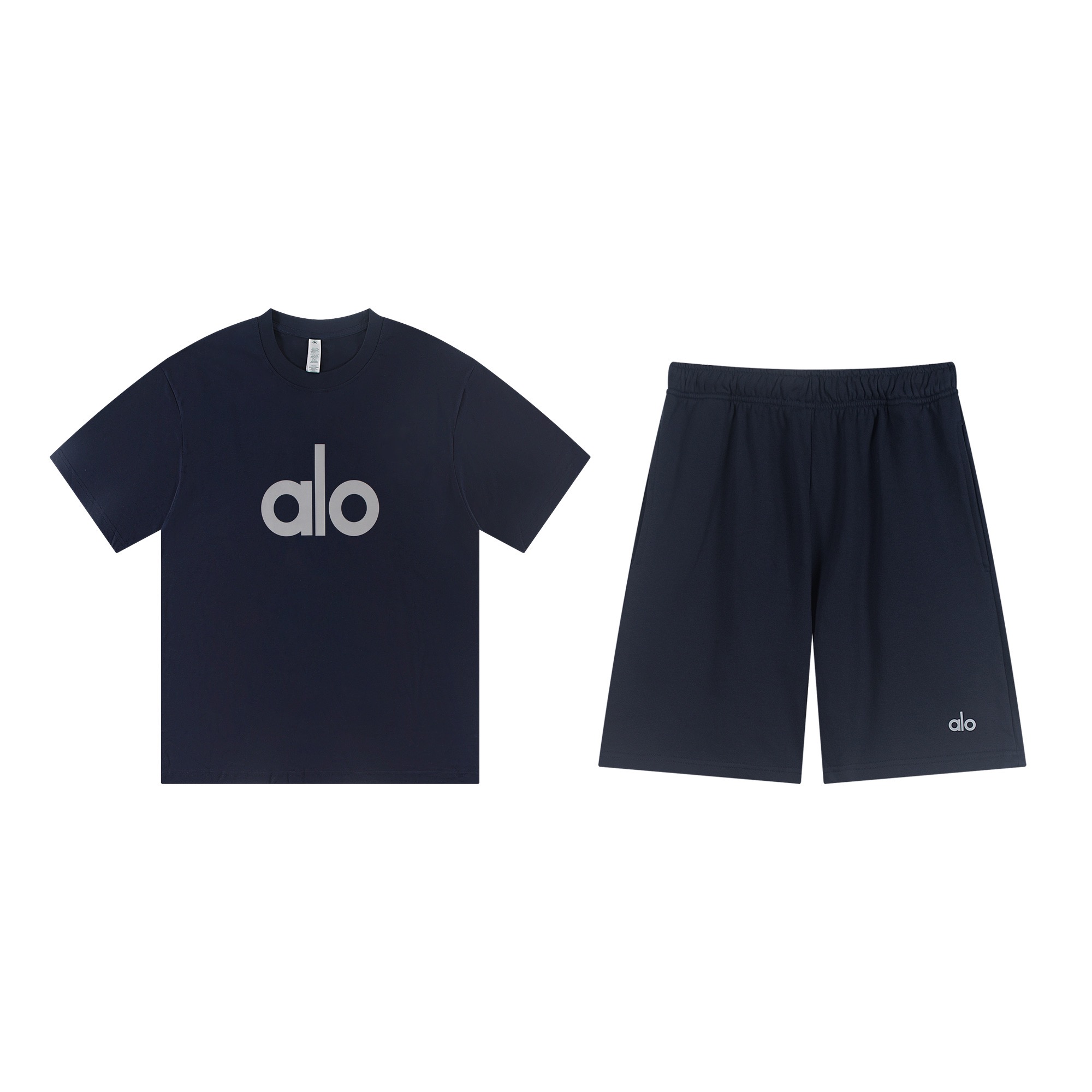 EM Sneakers Alo Yoga T-Shirt & Shorts Sets #NH04 Navy
