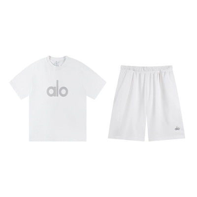 EM Sneakers Alo Yoga T-Shirt & Shorts Sets #NH04 White 01