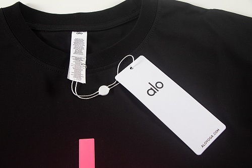 EM Sneakers Alo Yoga T-Shirt & Shorts Sets #NH05 Black-Pink Logo