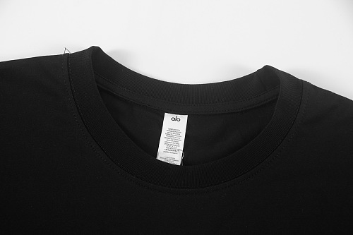 EM Sneakers Alo Yoga T-Shirt & Shorts Sets #NH05 Black-Yellow Logo