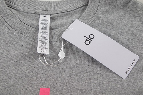 EM Sneakers Alo Yoga T-Shirt & Shorts Sets #NH05 Gray-Pink Logo