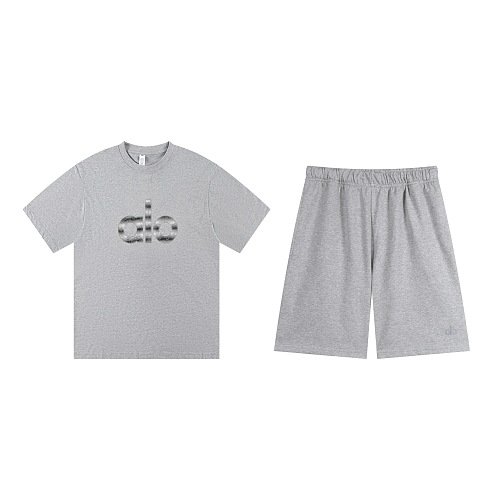EM Sneakers Alo Yoga T-Shirt & Shorts Sets #NH06 Gray