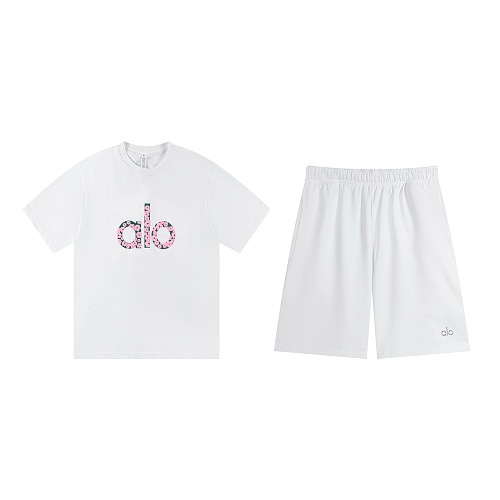 EM Sneakers Alo Yoga T-Shirt & Shorts Sets #NH07 White