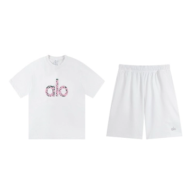 EM Sneakers Alo Yoga T-Shirt & Shorts Sets #NH07 White 01