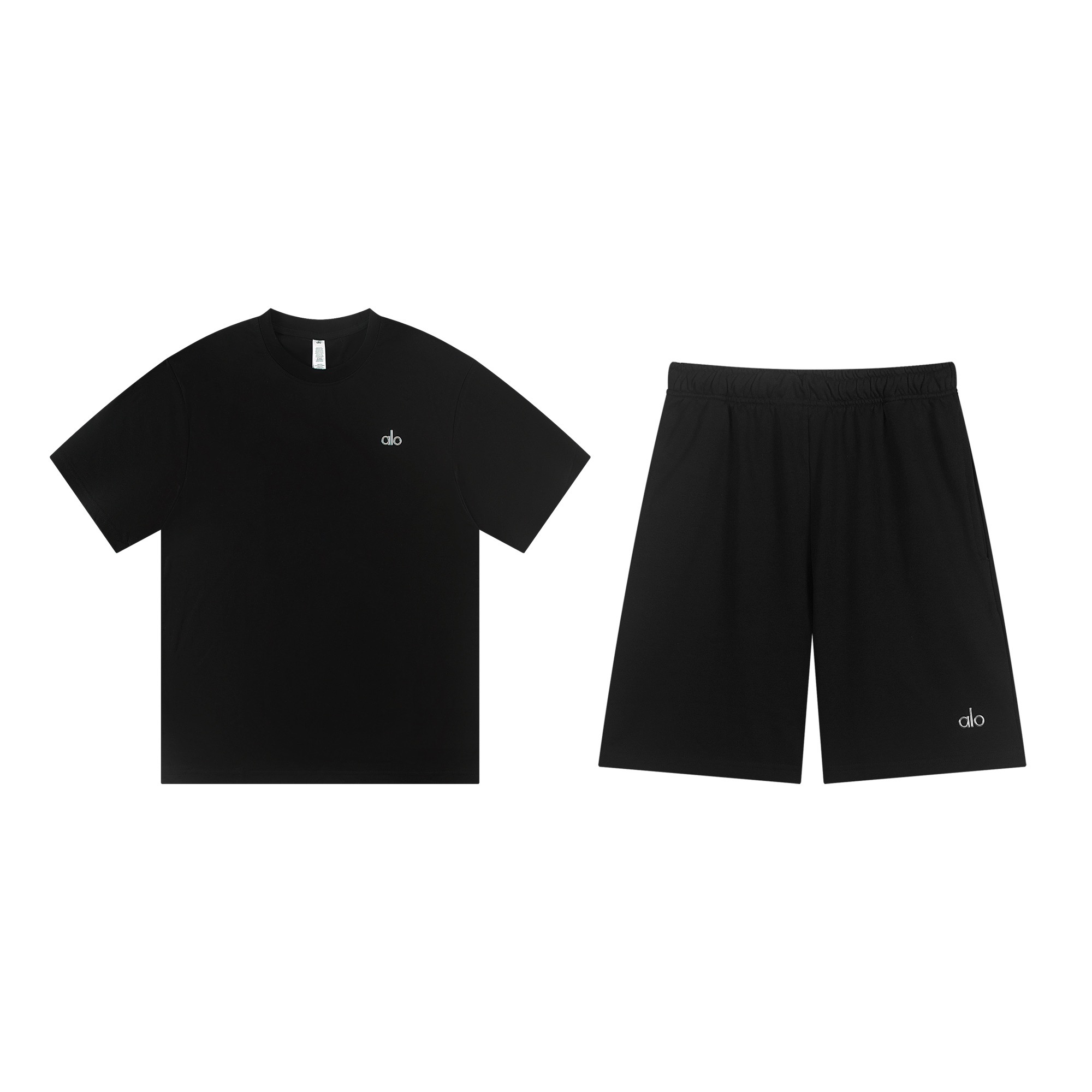 EM Sneakers Alo Yoga T-Shirt & Shorts Sets Black