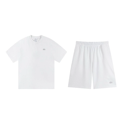 EM Sneakers Alo Yoga T-Shirt & Shorts Sets White 01