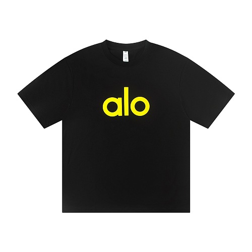 EM Sneakers ALO Yoga T-Shirt #NH05 Black-Yellow Logo