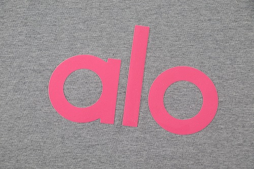 EM Sneakers ALO Yoga T-Shirt #NH05 Gray-Pink Logo