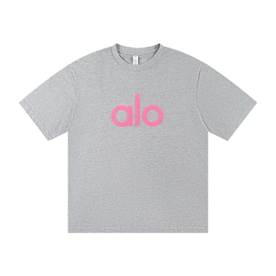 EM Sneakers ALO Yoga T-Shirt #NH05 Gray-Pink Logo 01