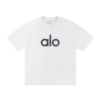 EM Sneakers ALO Yoga T-Shirt #NH05 White-Black Logo 01