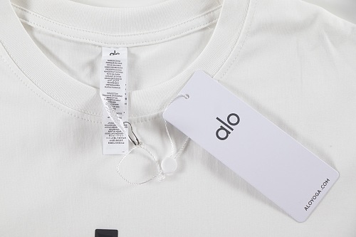 EM Sneakers ALO Yoga T-Shirt #NH05 White-Black Logo