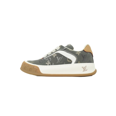 EM Sneakers Louis Vuitton LV Tilted Sneaker Green Print 01
