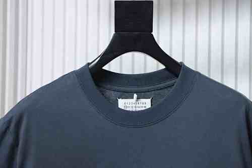EM Sneakers Maison Margiela 26SS Distressed Digital Print T-Shirt Dark Blue