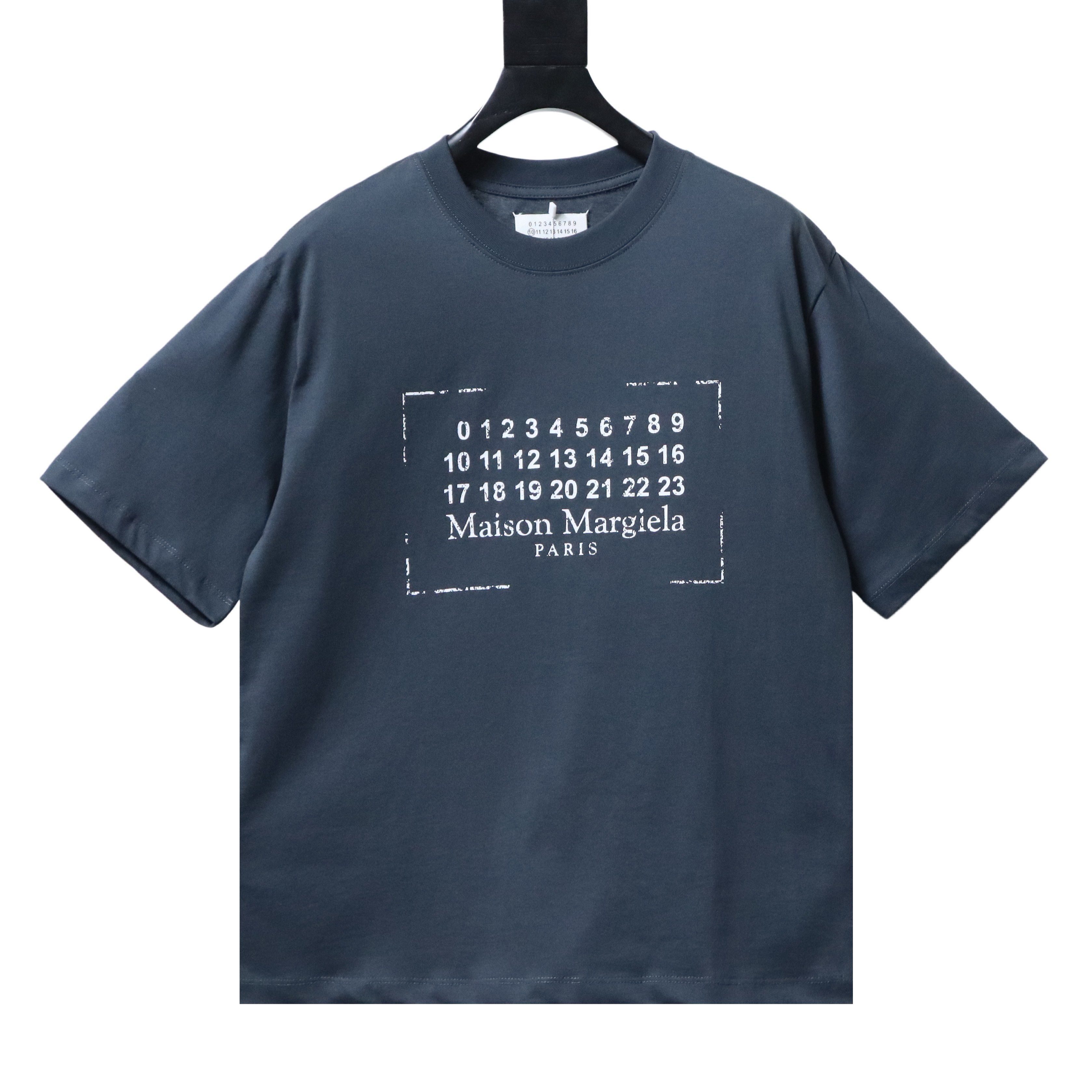 EM Sneakers Maison Margiela 26SS Distressed Digital Print T-Shirt Dark Blue