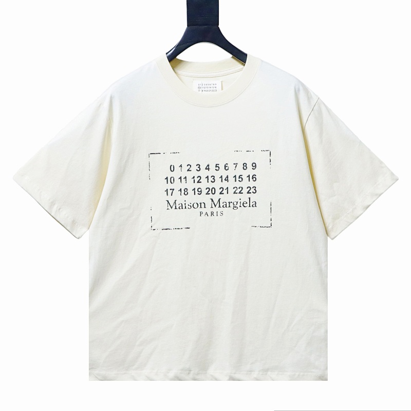 EM Sneakers Maison Margiela 26SS Distressed Digital Print T-Shirt Light Yellow