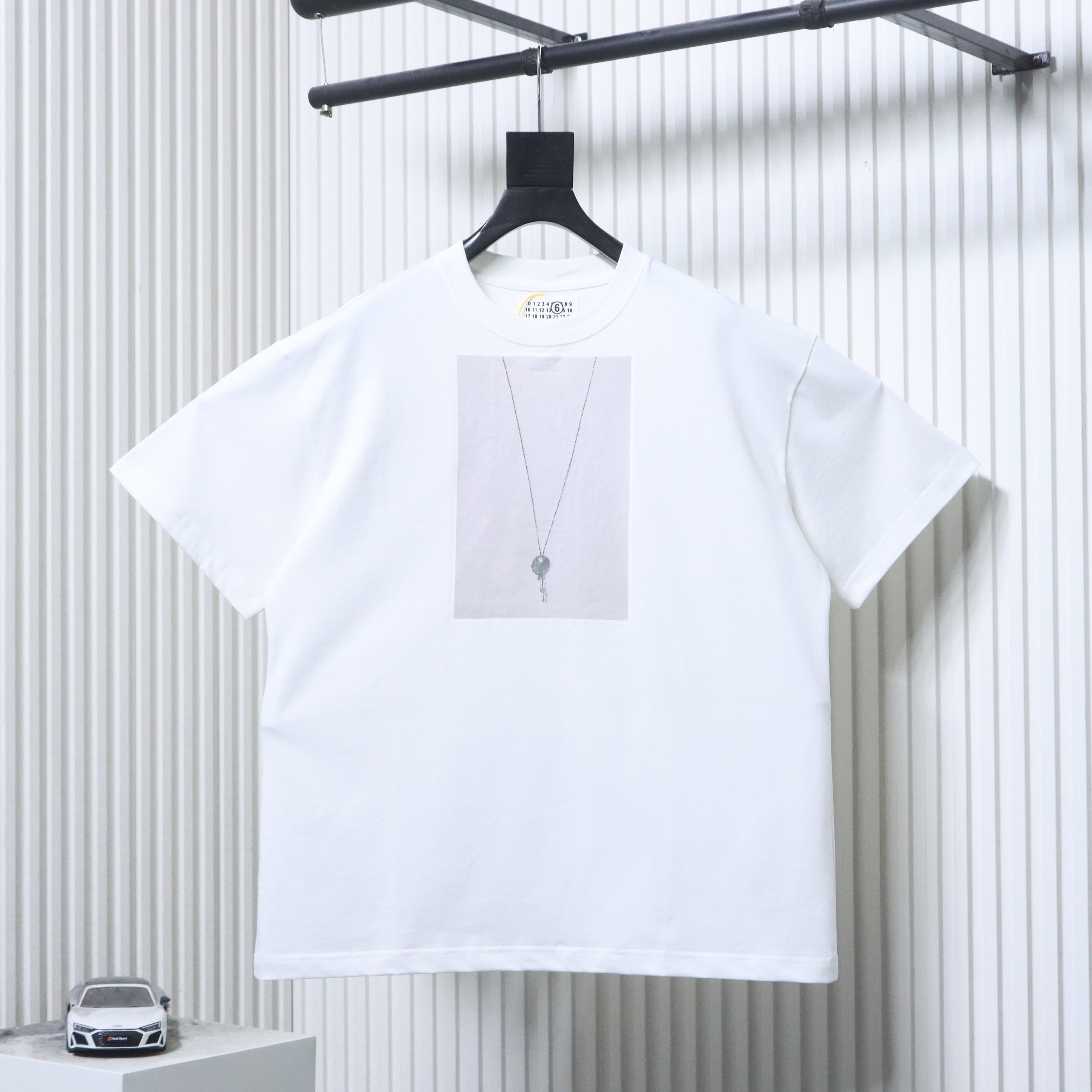 EM Sneakers Maison Margiela 26ss MM6 Key Print T-shirt White