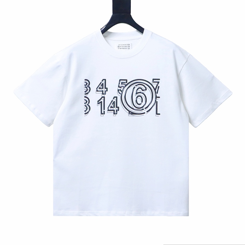 EM Sneakers Maison Margiela Fault Number 6 Print T-Shirt White