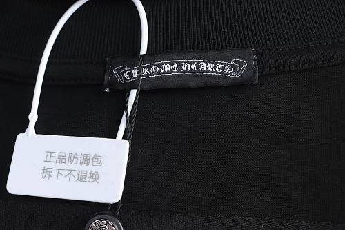 EM Sneakers Chrome Hearts T-Shirt with Leather Cross Patch and Hardware-Style Print Black