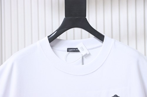 EM Sneakers Chrome Hearts T-Shirt with Leather Cross Patch and Hardware-Style Print White