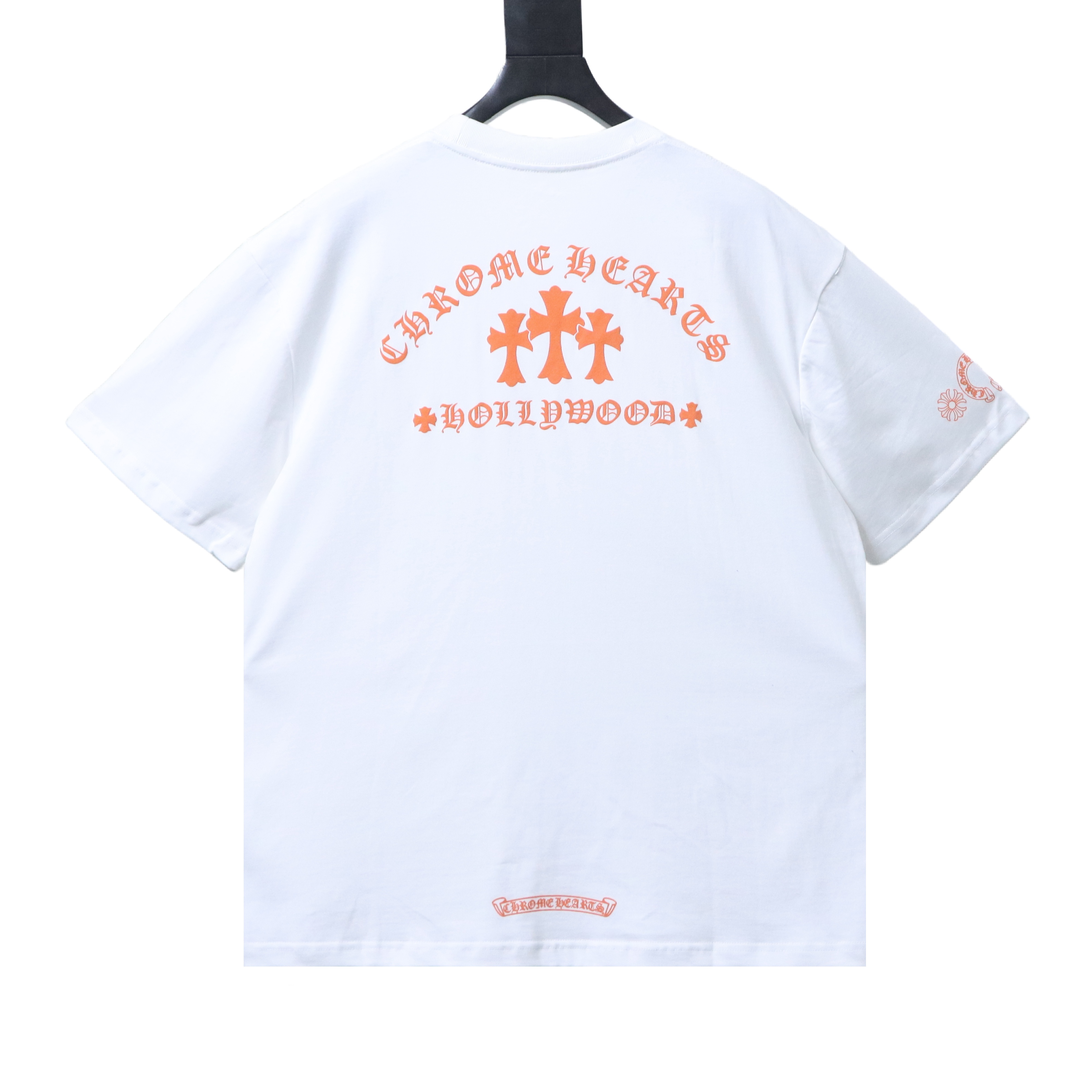EM Sneakers Chrome Hearts Triple Cross Hollywood Pocket T-Shirt White /Orange
