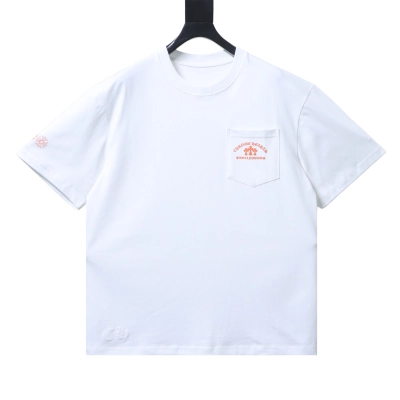 EM Sneakers Chrome Hearts Triple Cross Hollywood Pocket T-Shirt White /Orange 01