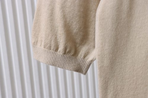 EM Sneakers Thom Browne Classic 4-Bar Striped Short-Sleeve Knit T-Shirt Beige