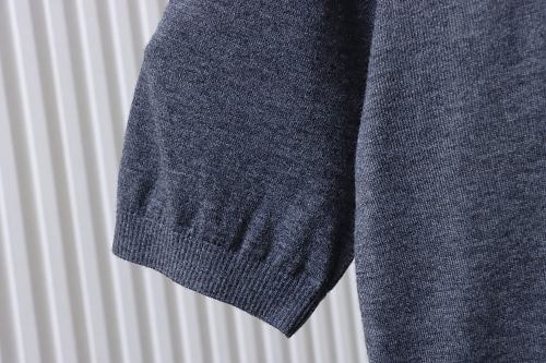 EM Sneakers Thom Browne Classic 4-Bar Striped Short-Sleeve Knit T-Shirt Dark Gray