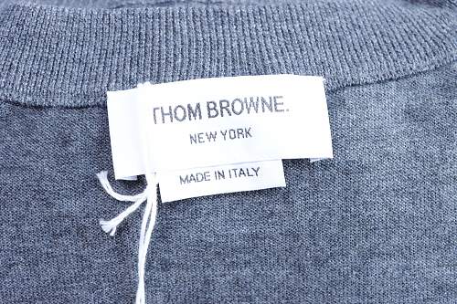 EM Sneakers Thom Browne Classic 4-Bar Striped Short-Sleeve Knit T-Shirt Dark Gray