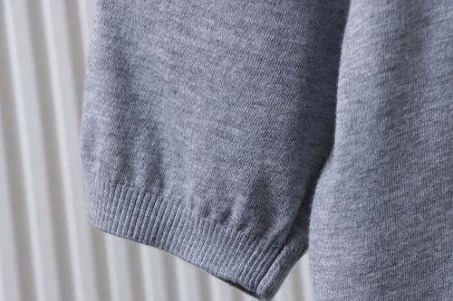 EM Sneakers Thom Browne Classic 4-Bar Striped Short-Sleeve Knit T-Shirt Gray