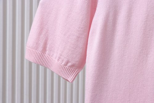 EM Sneakers Thom Browne Classic 4-Bar Striped Short-Sleeve Knit T-Shirt Light Pink
